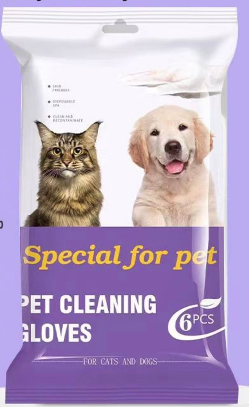 دستکش پاککننده پت مدل Pet Cleaning Gloves Wipes – ۶ عددی