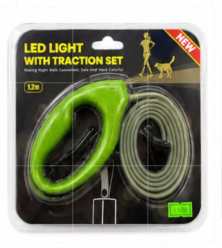 لیدر (بند قلاده) هوشمند مدل LED Light Traction طول ۱.۲ متر – دسته ارگونومیک